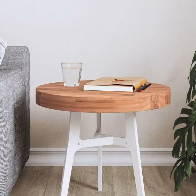 Berkfield Home Round Solid Wood Beech Table Top, Brown, Diameter: 40 cm – 1