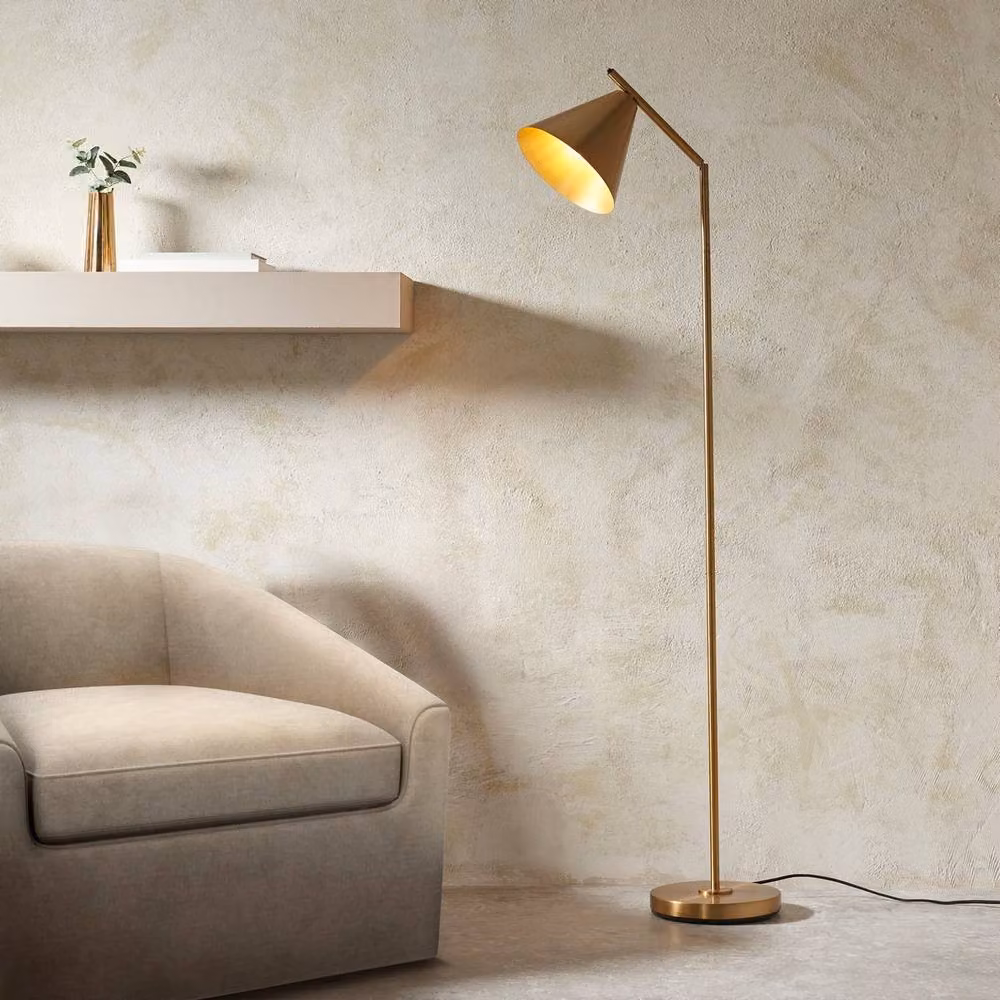 Netlighting Cape Adjustable Task Floor Lamp in Gold/Brass with E27 Socket – 2