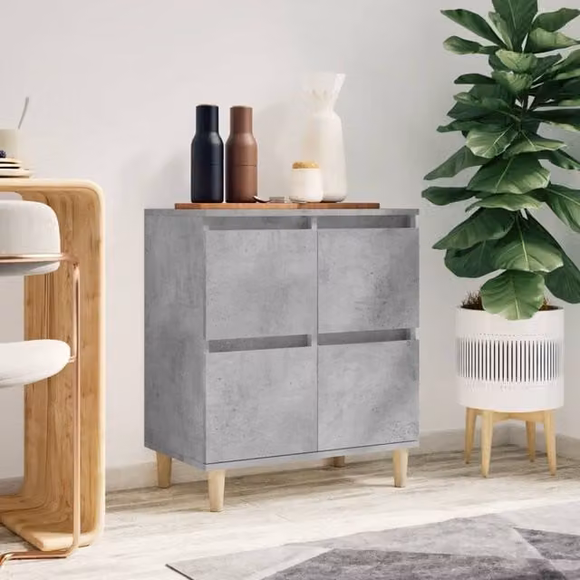 Berkfield Home Sideboard in Concrete Grey, W/D/H: 60 x 35 x 70 cm