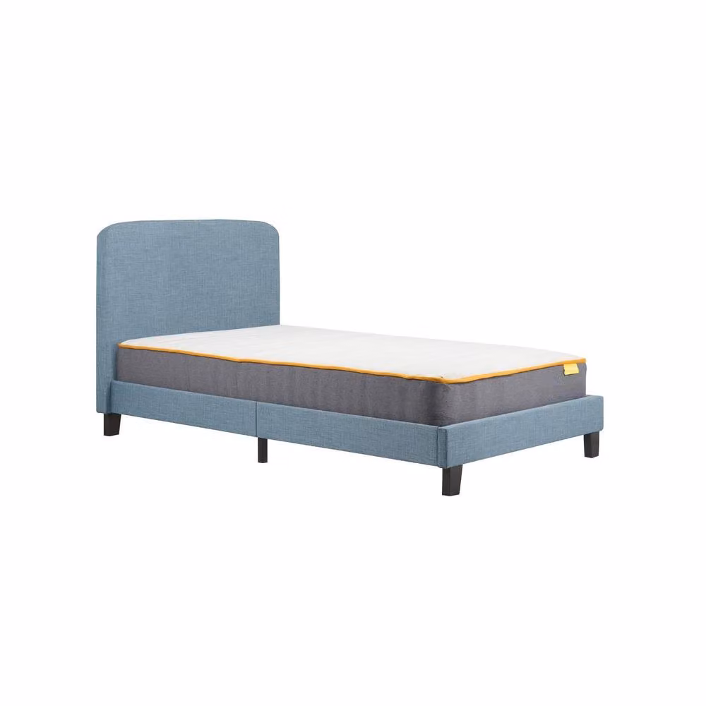 Birlea Modern Upholstered Fabric Bed Frame in Blue and Black, W/D/H: 90 x 190 cm – 4