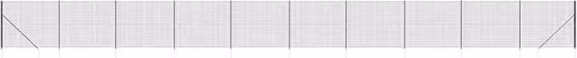 Berkfield Home PVC-Coated Steel Wire Mesh Fence with Spike Anchors, Anthracite and Black, W/H: 25 x 2 m