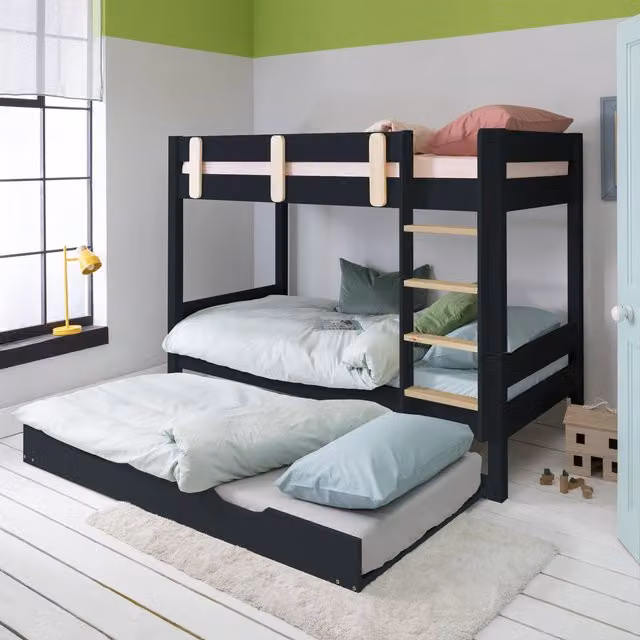 Noa and Nani Una Contemporary Bunk Bed in Anthracite Grey, W/D/H: 200 x 100 x 155 cm