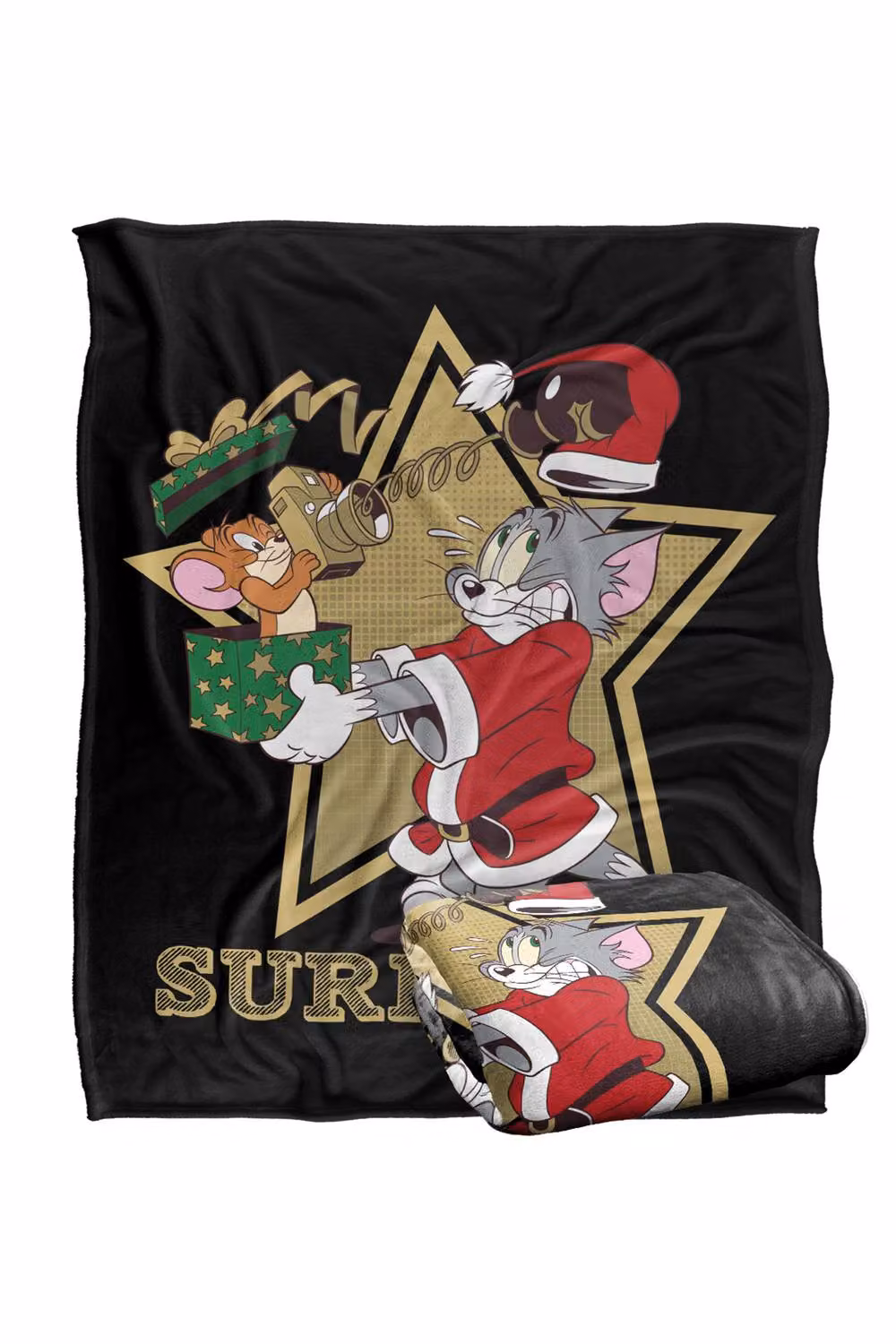 Warner Bros. Tom & Jerry Christmas Surprise Super Soft Fluffy Polyester Throw Blanket in Multicolour, Extra Large – 2