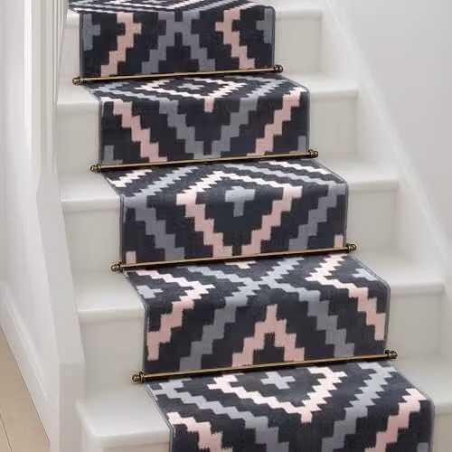 Bravich Texas Hallway Runner in Pink and Grey, W/D/H: 60 x 150 cm – 1