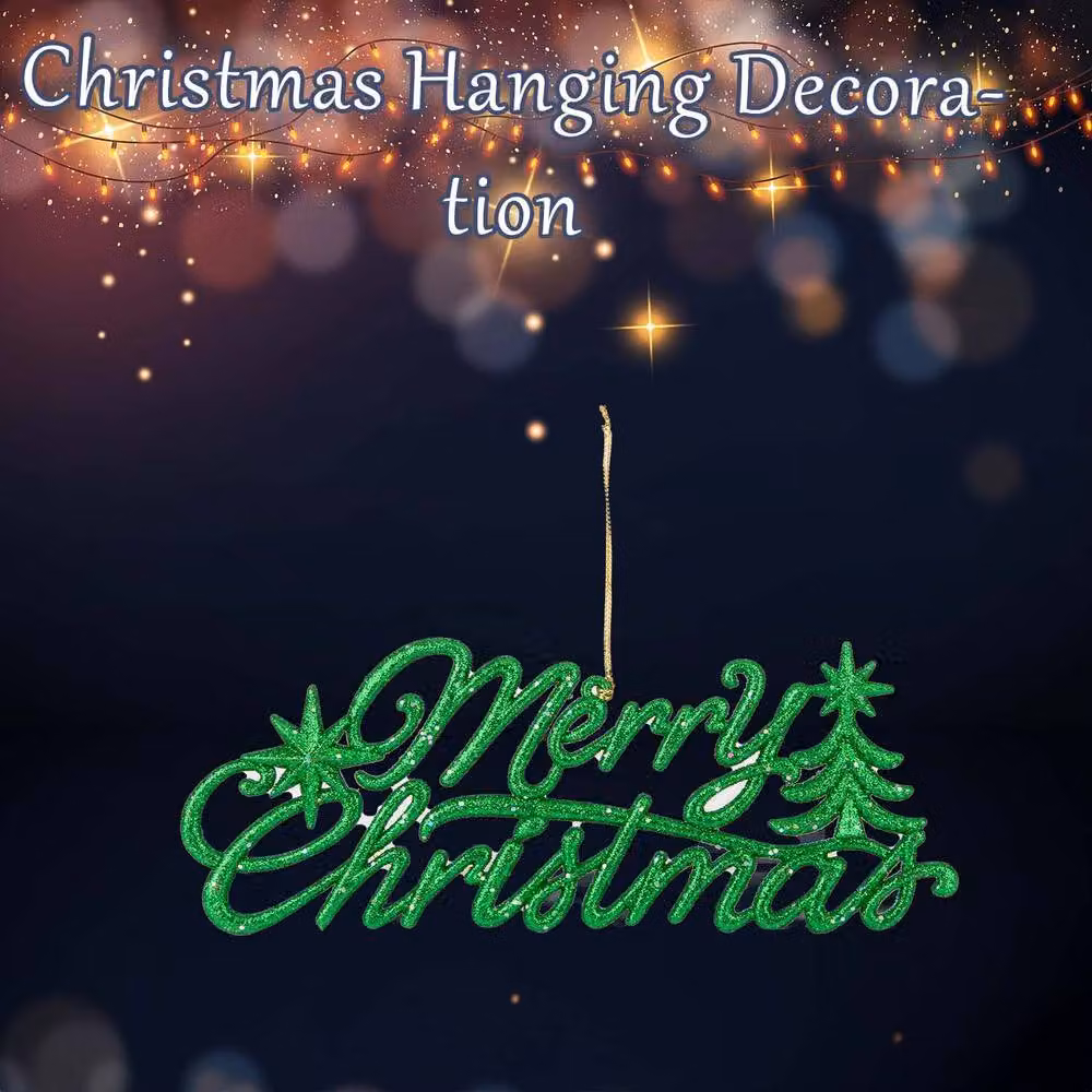 VFM e-Store Merry Christmas Hanging Decoration, Green, W/H: 14 x 20 cm – 2