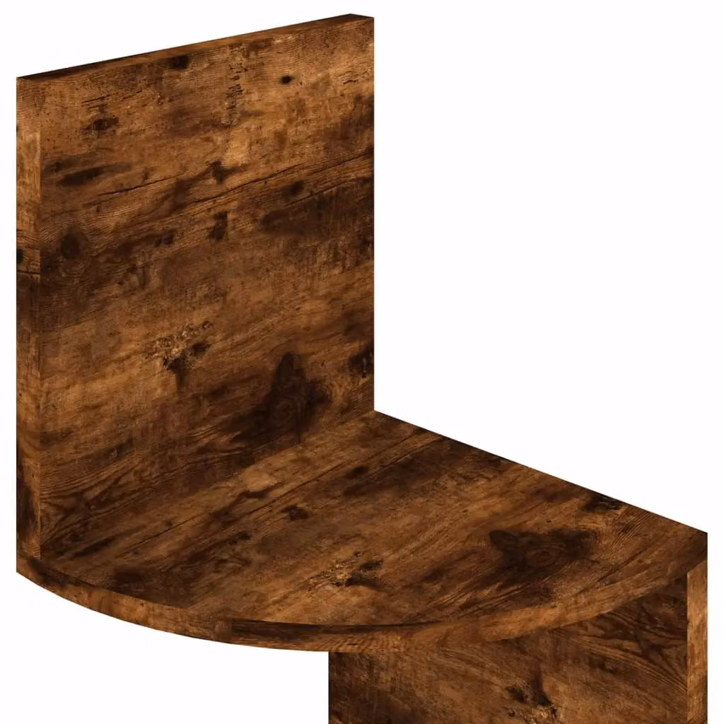 Berkfield Home Wall Mounted Corner Shelf in Smoked Oak Brown, W/D/H: 19 x 19 x 123 cm – 3