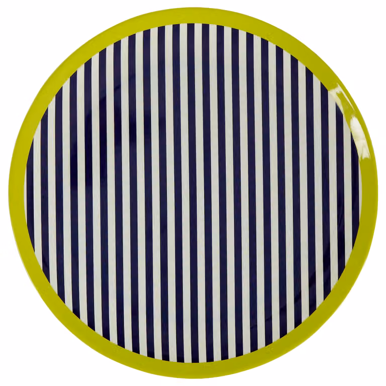 Orsina Striped Melamine Side Plate in Blue, White and Green