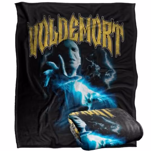 Warner Bros. Harry Potter Voldemort Lightning Silky Touch Super Soft Fleece Throw Blanket, Multicolour, W: 152.4 cm x H: 152.4 cm