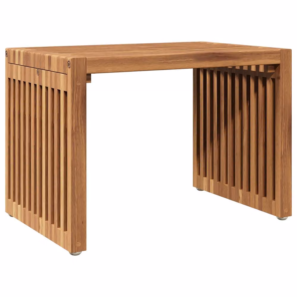 Berkfield Home Brown Teak Wood Garden Side Table W/D/H: 50 x 32.5 x 35 cm – 2