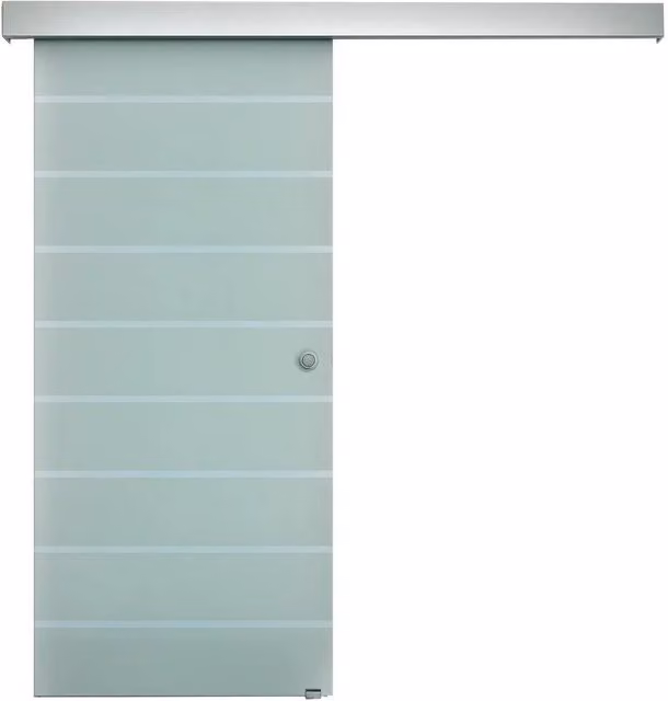 PAWNORA Modern Aluminium Sliding Glass Door Set in Transparent, H 205 cm x W 90 cm