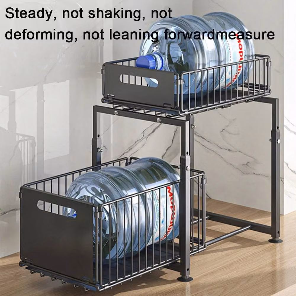 SPETLEK 2 Tier Black Steel Under Sink Storage Rack – 3