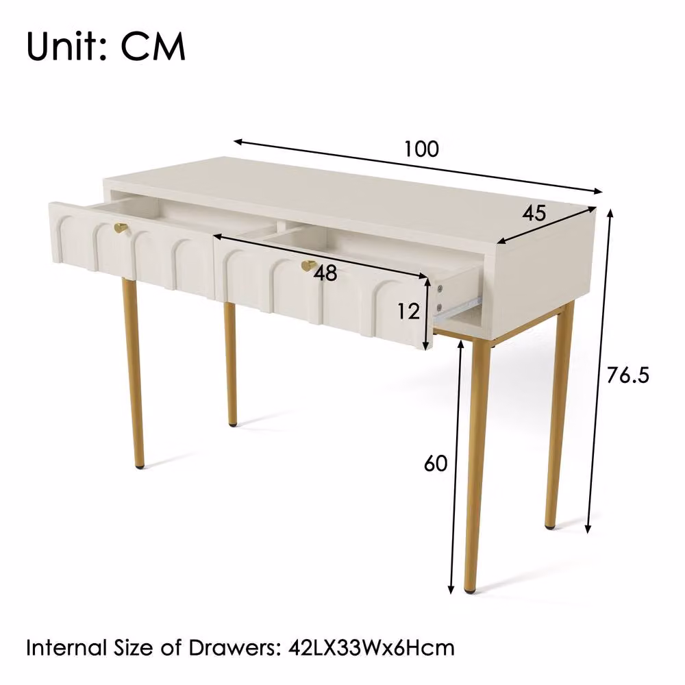 BTM Dressing Table with 2 Drawers and Chest of Drawers in White – 2