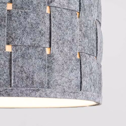 ValueLights Monza Set of 2 Modern Grey Fabric Cylinder Pendant Light Shades, Width: 26 cm – 2
