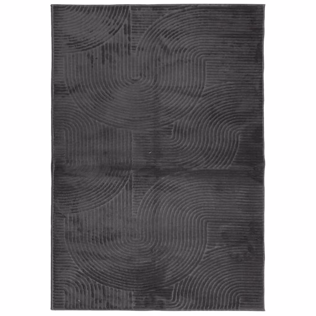 Berkfield Home IZA Short Pile Scandinavian Style Geometric Rug in Anthracite and Black, W: 160 cm, L: 230 cm – 1