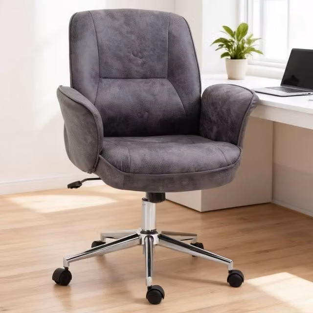ERGOVEXA Swivel Mid Back Task Office Chair in Grey
