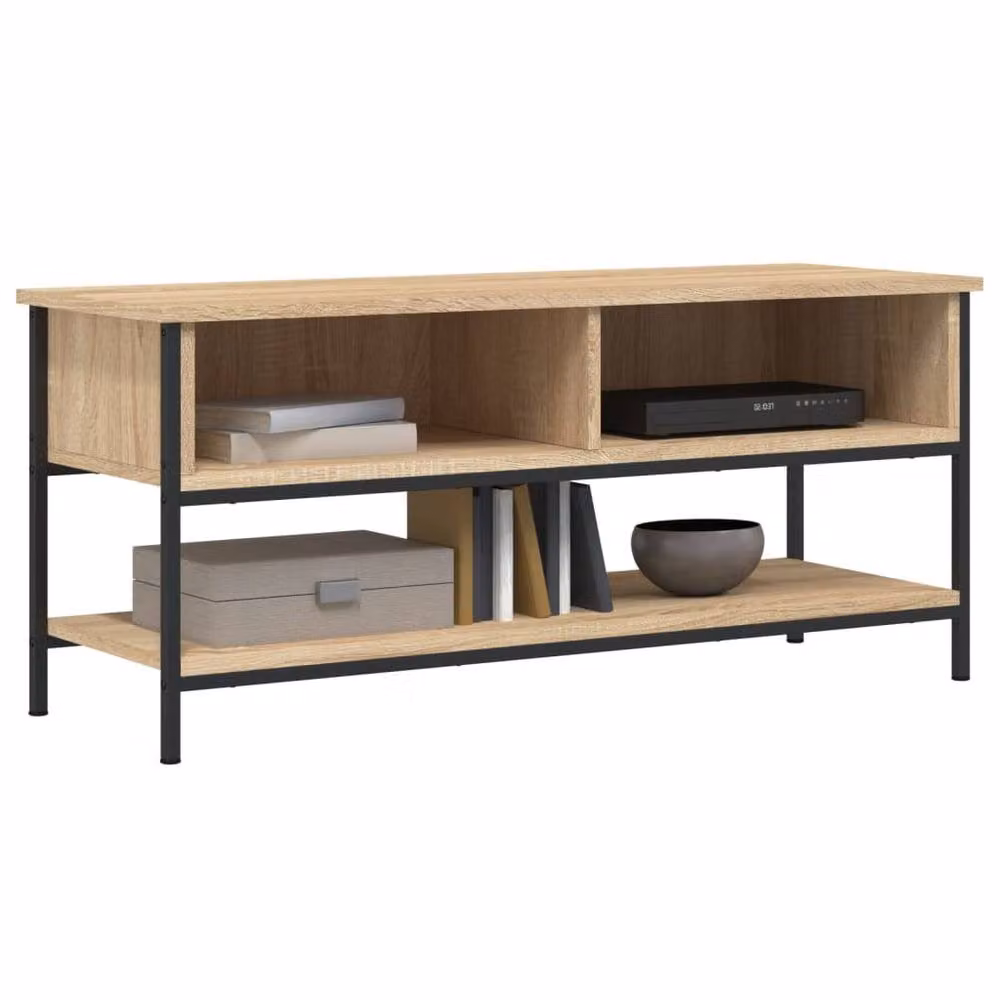 Berkfield Home Sonoma Oak TV Cabinet in Beige, W/D/H: 100 x 35 x 45 cm – 3