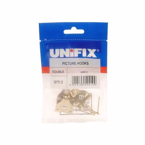 Unifix Double Picture Wall Hooks in Gold (Box of 15) – 2