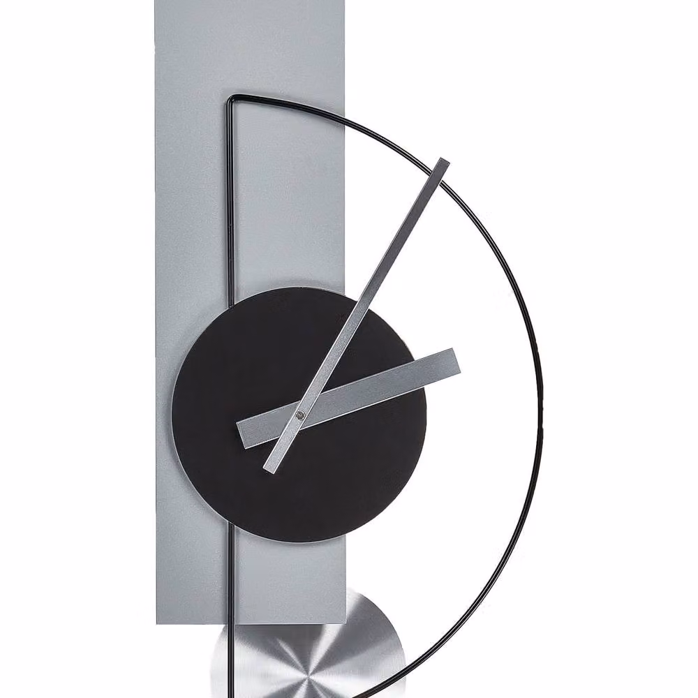 Wyld and Coco Grey Metal Wall Clock, Modern Rectangular Analog Design, W/H: 63 x 31 cm – 2