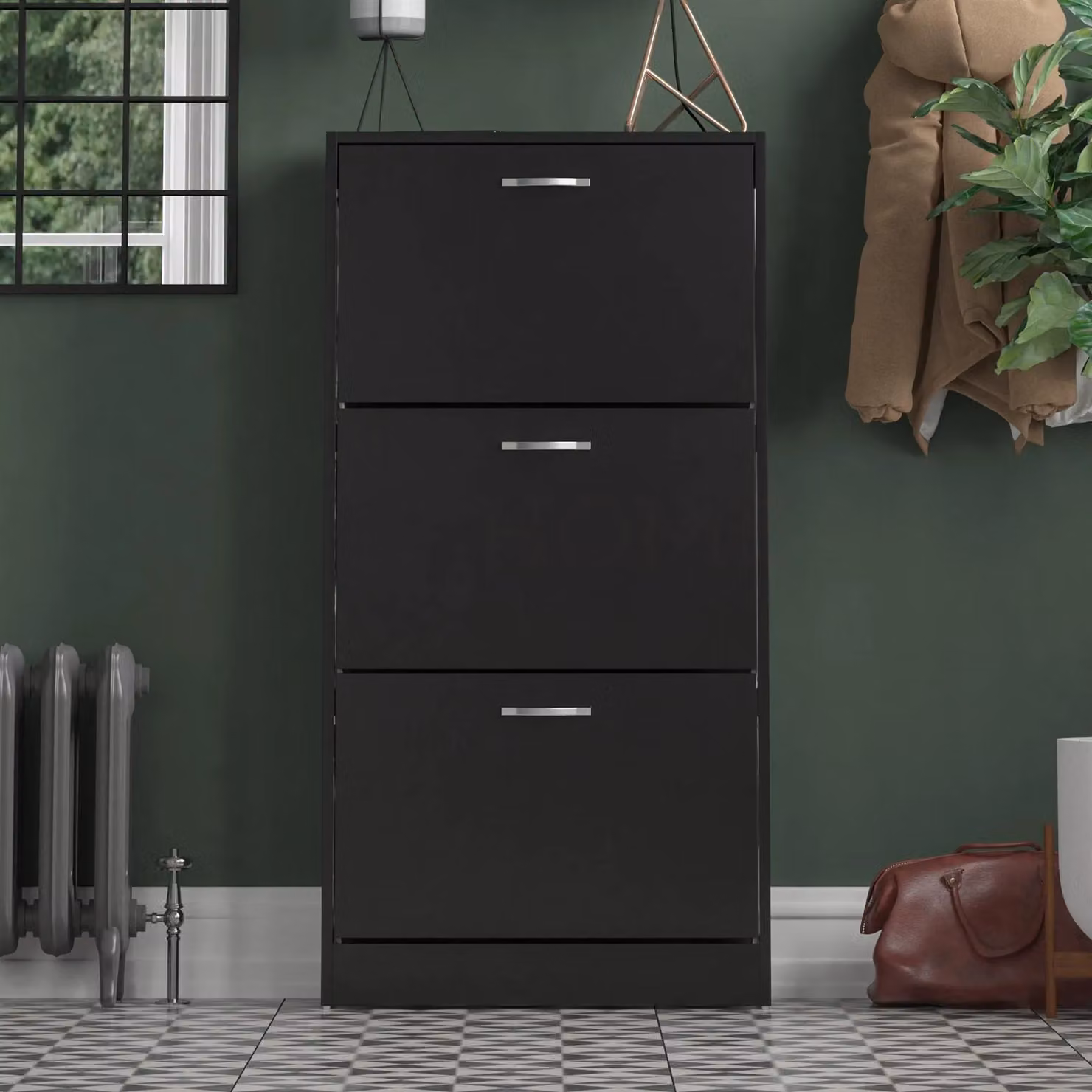 Vida Designs 3 Drawer Shoe Storage Cabinet Rack Organizer in Black – 2
