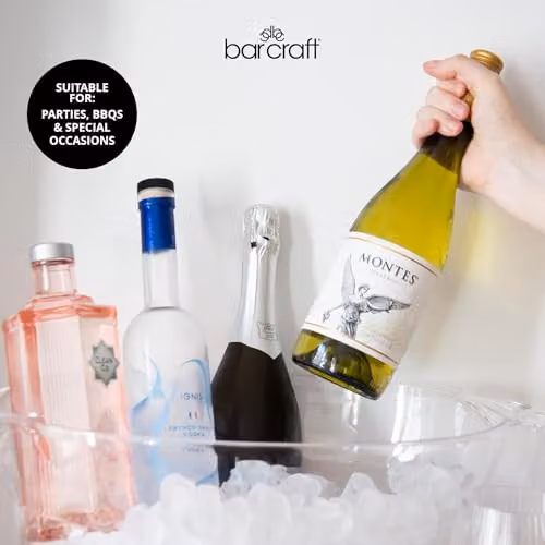 BarCraft Large Oval Acrylic Drinks and Wine Cooler, Transparent, 10 l – 3