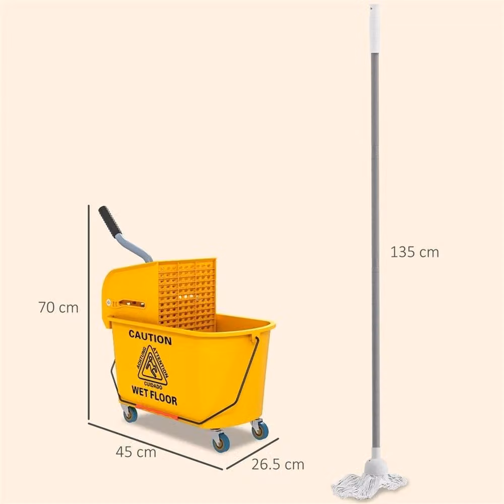 EONLION Mop Bucket with Wringer on Wheels, Yellow – 2