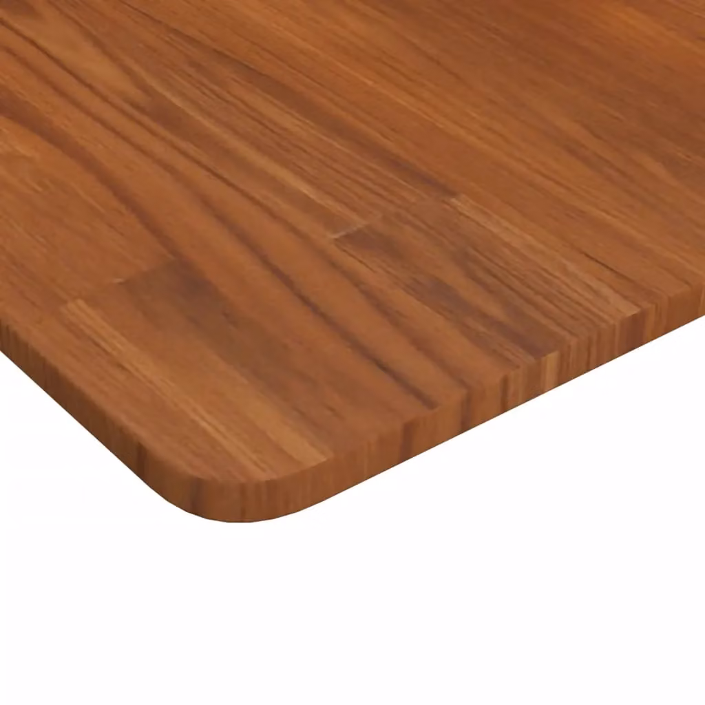 Berkfield Home Brown Treated Solid Wood Bathroom Countertop W: 100 cm, D: 50 cm, H: 1.5 cm – 2