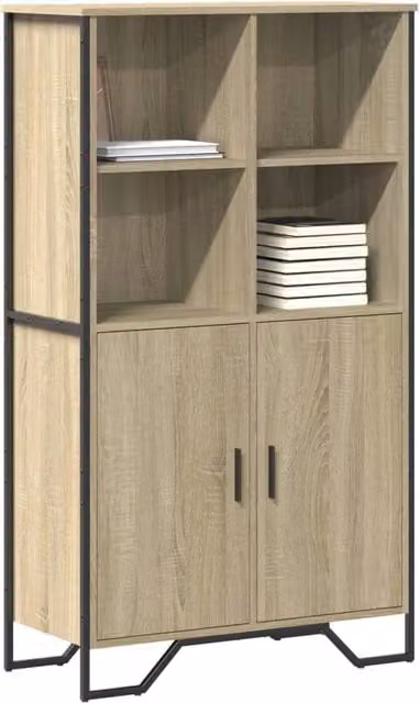 Berkfield Home Sonoma Oak Highboard in Brown, W/D/H: 79.5 x 35.5 x 137.5 cm – 1