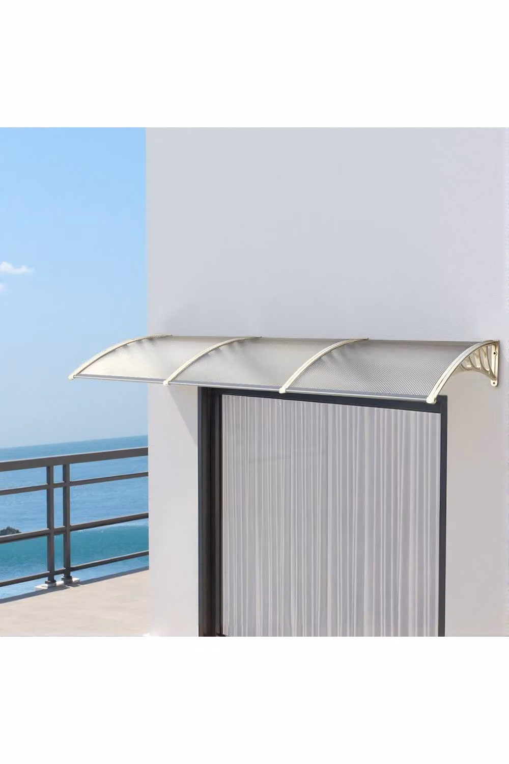 Garden Sanctuary Window and Door Awning Canopy with Brackets, Transparent, W: 270 cm, H: 28 cm, D: 28 cm – 2