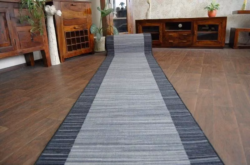 RugsX Grey Striped Anti-Slip Runner, W/D/H: 100 x 370 cm – 2