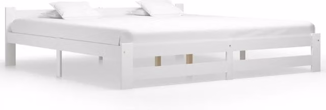 Berkfield Home Classic Bed Frame in White Solid Pine Wood, 200 x 200 cm