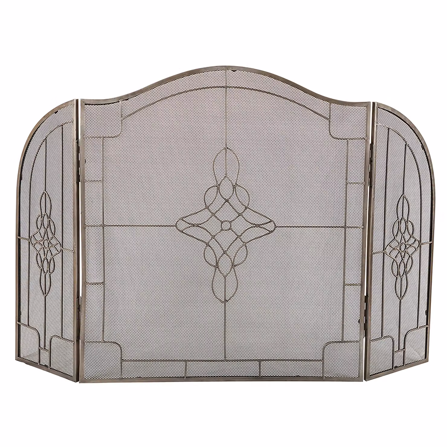 Dibor Contemporary Country Folding Fireplace Guard in Silver, H: 86 cm x W: 75 cm – 2
