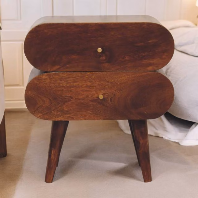 Artisan Furniture Bubble Mango Wood Bedside Table in Brown