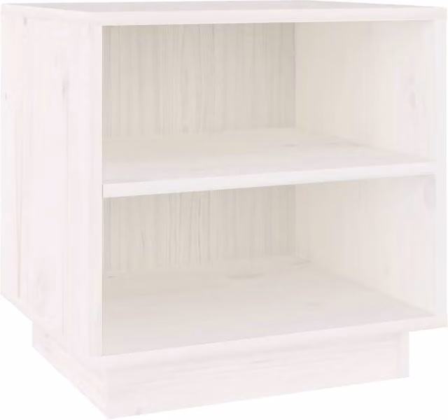 Berkfield Home White Solid Wood Pine Bedside Cabinet W/D/H: 40 x 34 x 40 cm