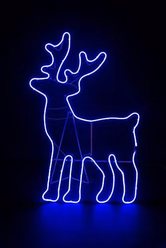 Shatchi Standing Reindeer Neon Effect Rope Light Silhouette with 90 Blue LEDs – 1