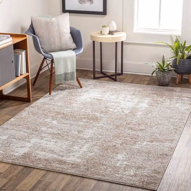 Livabliss Allegro Abstract Modern Marble Rug in Beige and Grey, W: 160 cm, D: 215 cm