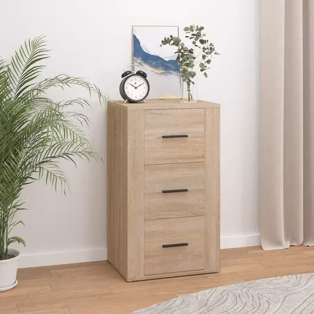 Berkfield Home Sonoma Oak Sideboard in Beige, W/D/H: 40 x 33 x 70 cm