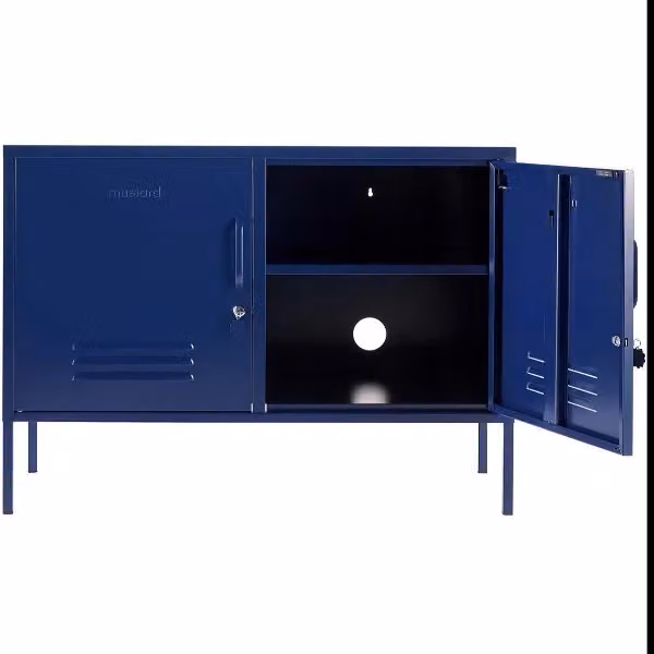 Mustard Made The Lowdown Freestanding Metal Storage Locker in Navy Blue, H 72 cm x W 40 cm x D 40 cm – 2