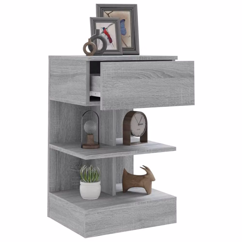 Berkfield Home Decorative Bedside Cabinet in Grey Sonoma, W/D/H: 40 x 35 x 65 cm – 3