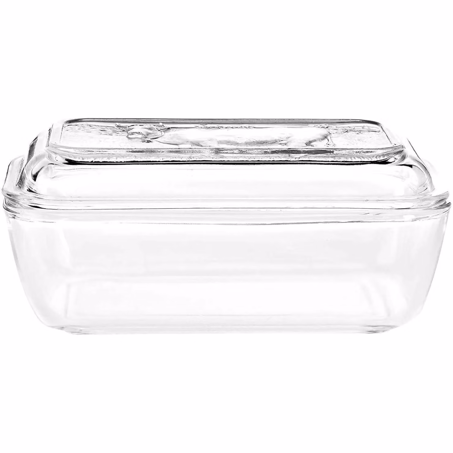 Luminarc Cow Butter Dish in Clear Glass