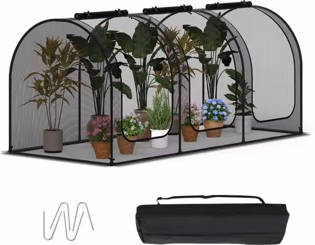 Costway Portable Plant Protection Growing Aid Tent, Black, 274 cm