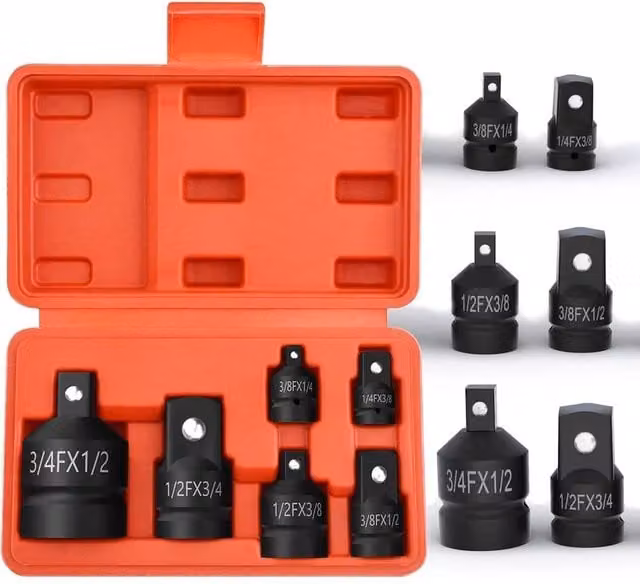 FLAVORA 6 Piece Impact Socket Adapter and Reducer Set in Orange – 1