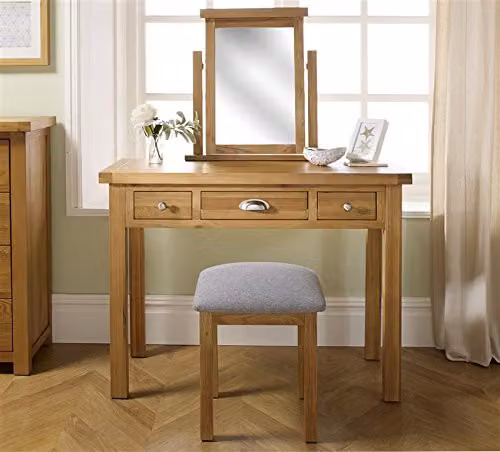 Birlea Woburn Oak Wood Dressing Table in Brown, W/D/H: 110 x 45 x 83 cm – 2
