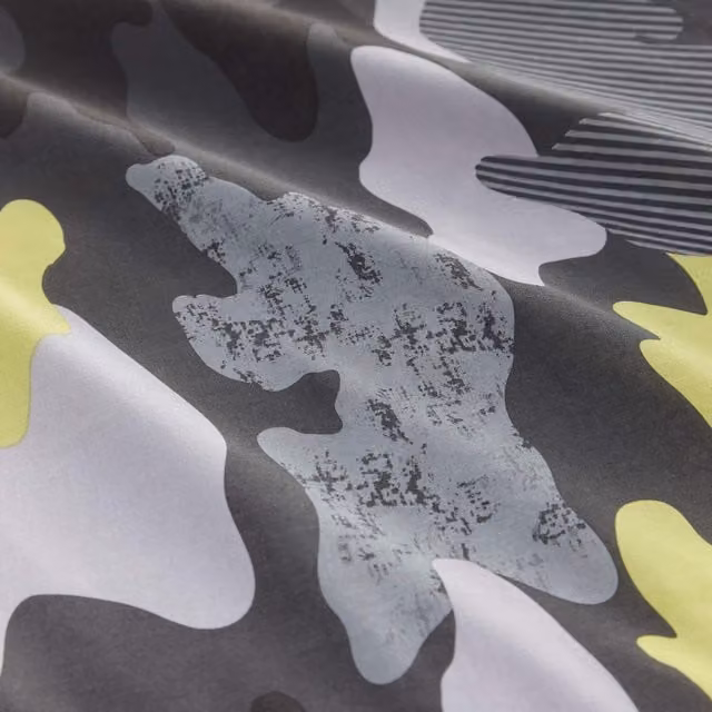 Happy Linen Company Reversible Childrens Graphic Duvet Cover and Pillowcase Set, Green and Multicolour, Duvet Cover: 200 x 200 cm, Pillowcase: 50 x 75 cm