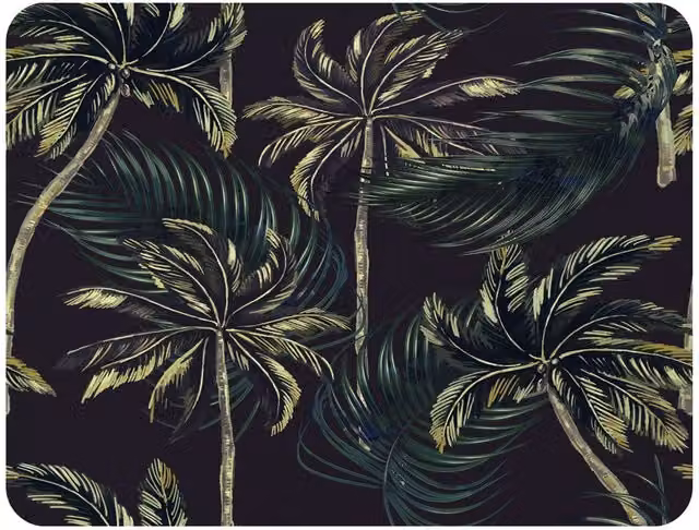 Benjamin Tate Design Green Palm On Black Floral Fleece Blanket, W/D/H: 120 x 150 cm – 2