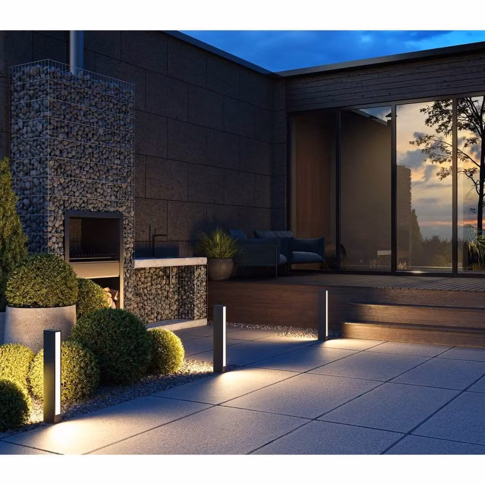 Maytoni Hof LED Outdoor Bollard Light in Grey with 3000K Warm White Light and IP54 Rating – 2
