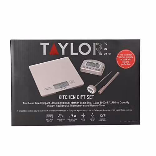 Taylor 3-Piece Gold Kitchen Measuring Set with Digital Display and Tare Function – 4