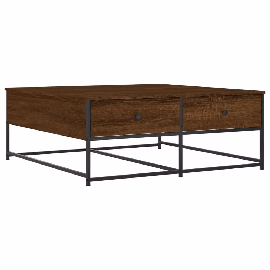 Berkfield Home Brown Oak Coffee Table, W: 100 cm, D: 99 cm, H: 40 cm – 2