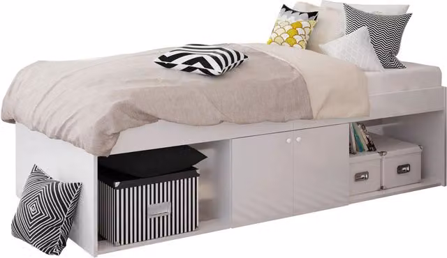 Kidsaw Mid Height White Cabin Bed Frame for Children, W/D/H: 196 x 90 x 51 cm – 2