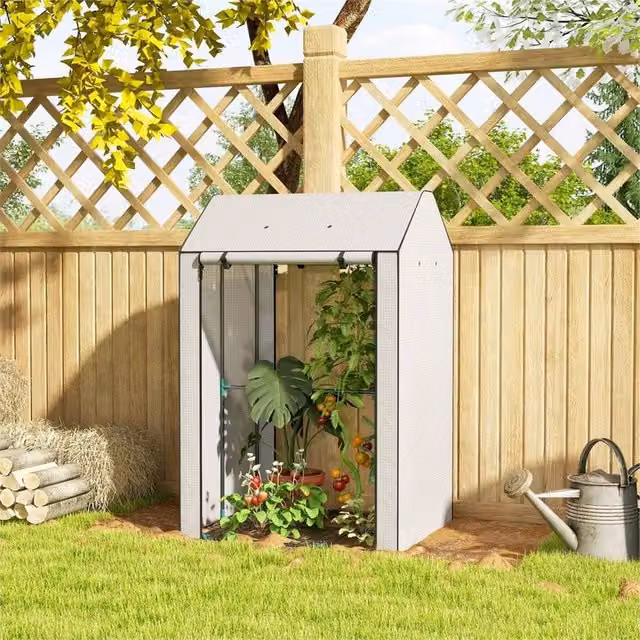 EONLION Portable White Plastic Garden Grow House Greenhouse