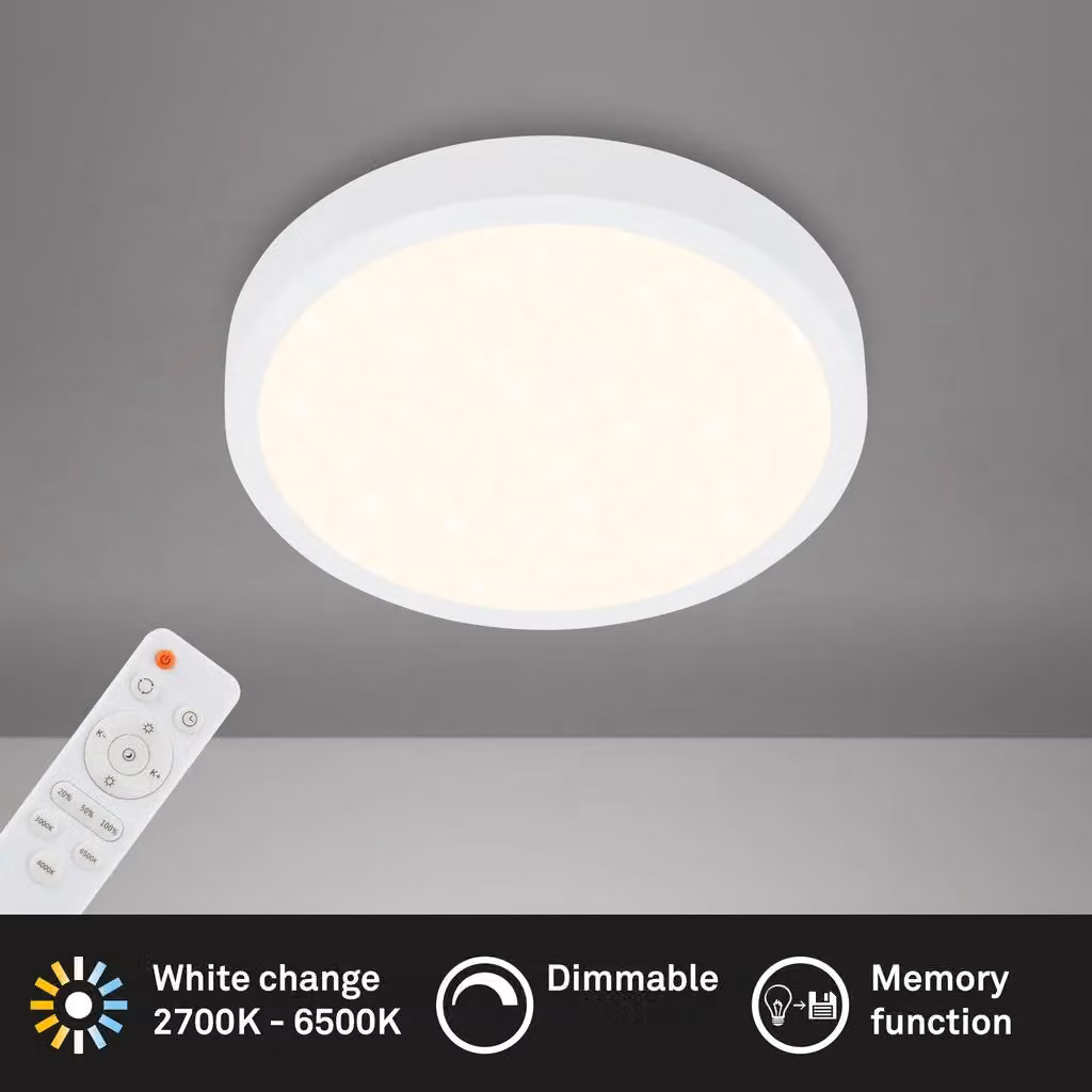 Briloner White CCT 18W LED Surface Light with Remote Control, Dimming and Timer, Round, W/D/H: 40 x 40 x 28 cm – 2